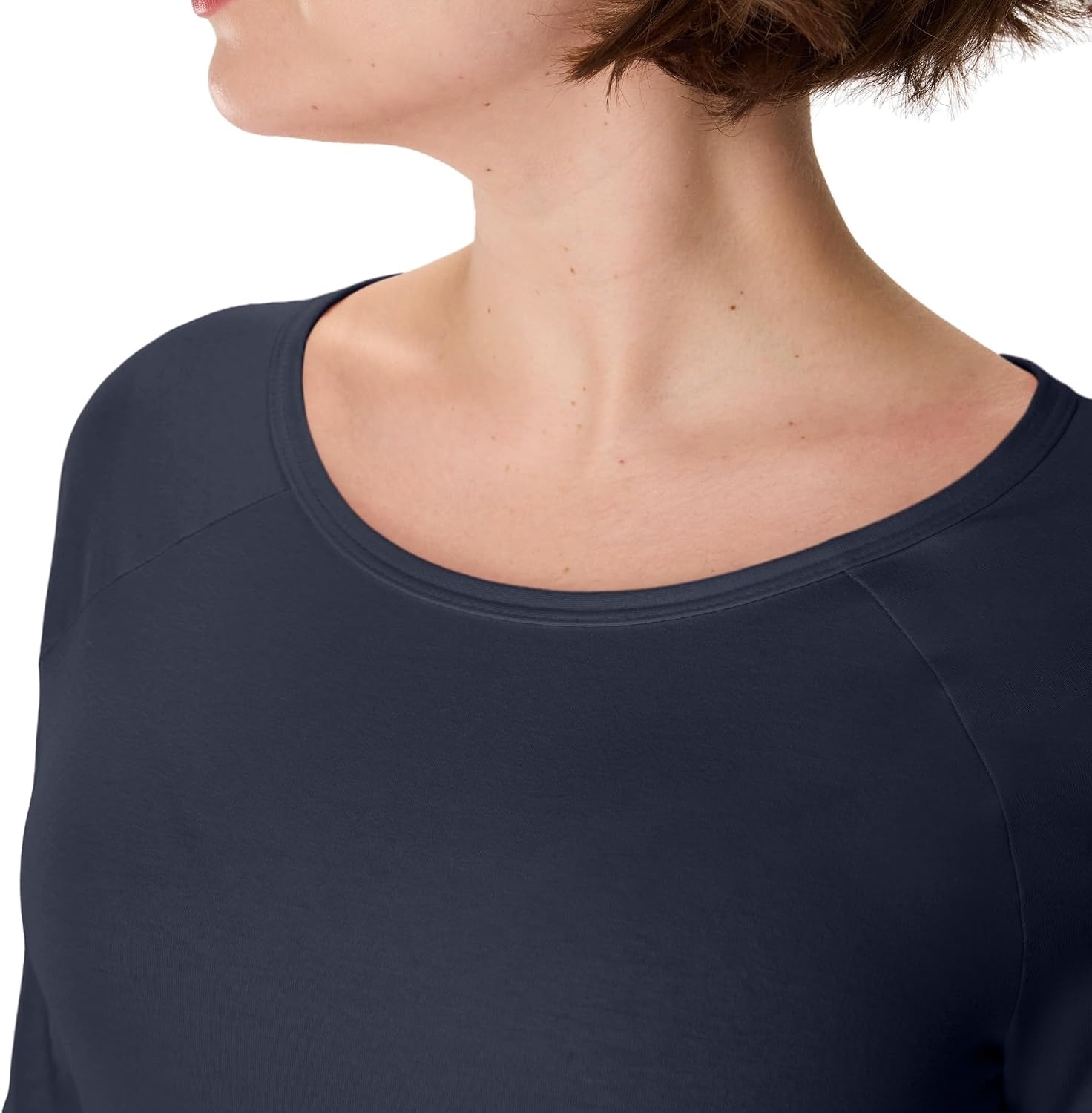 image:imageHanes Womens Raglan Sleeve Stretch Cotton Crewneck TeeNavy