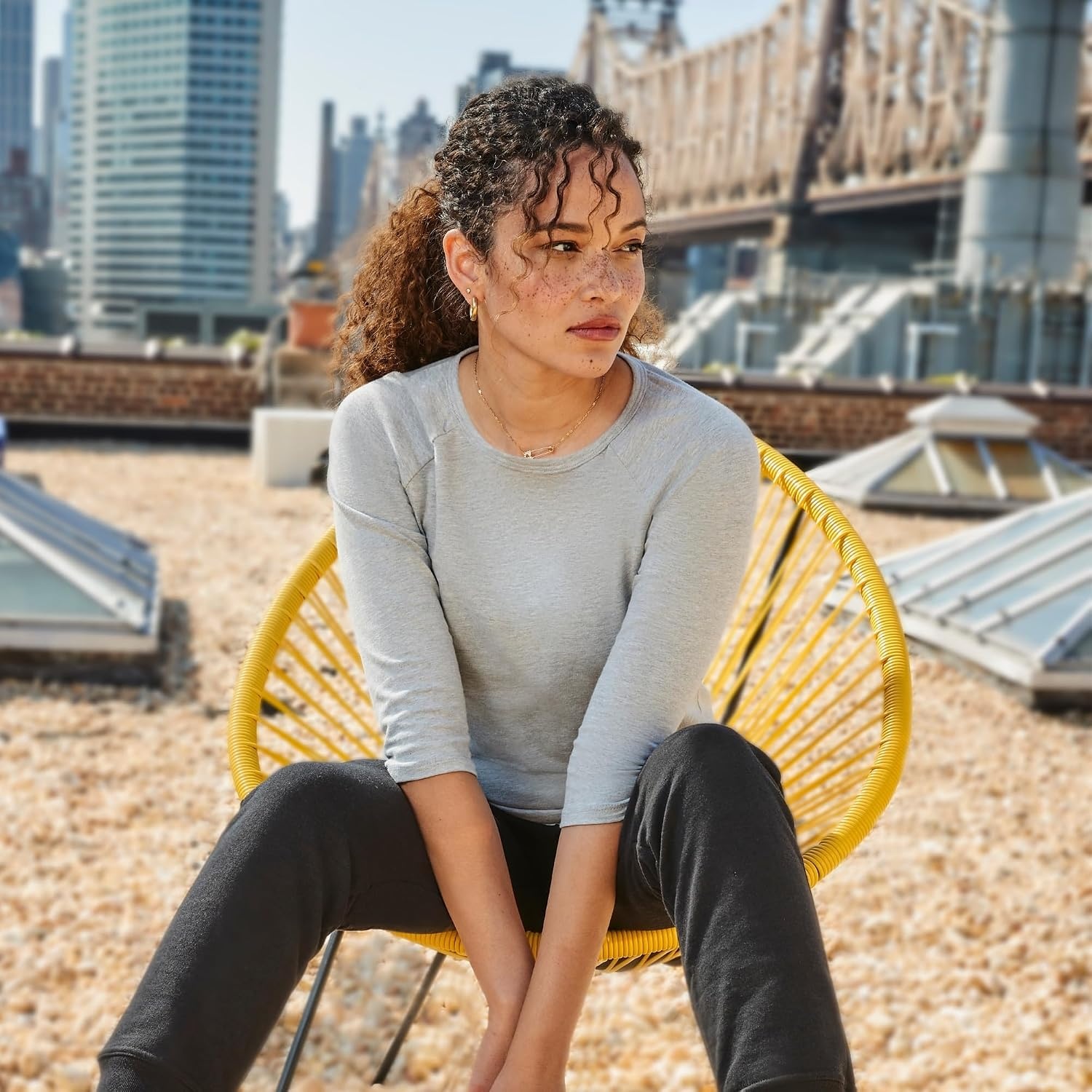 image:imageHanes Womens Raglan Sleeve Stretch Cotton Crewneck TeeNavy