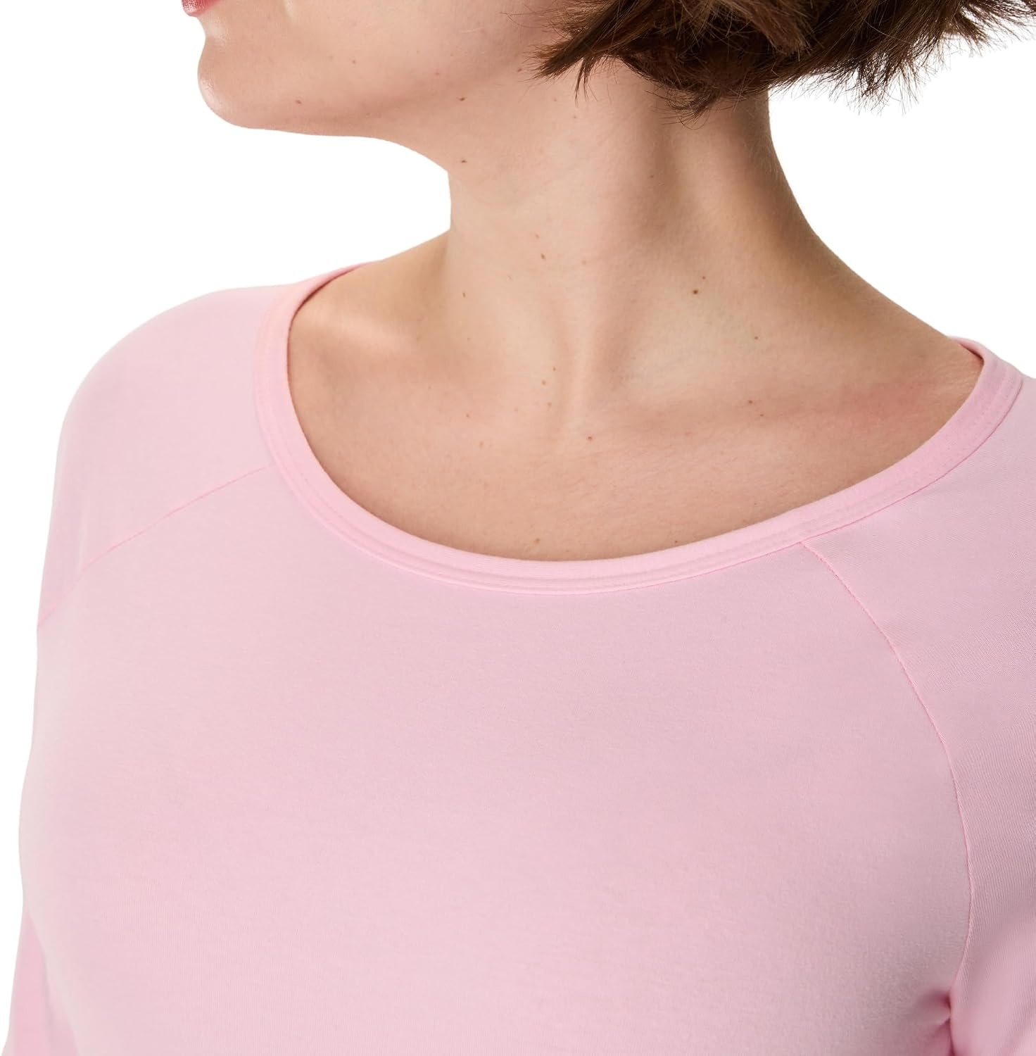 image:imageHanes Womens Raglan Sleeve Stretch Cotton Crewneck TeePaleo Pink