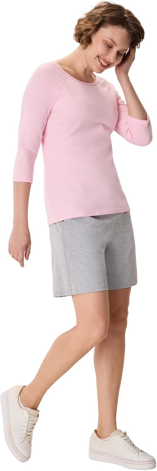 image:imageHanes Womens Raglan Sleeve Stretch Cotton Crewneck TeePaleo Pink