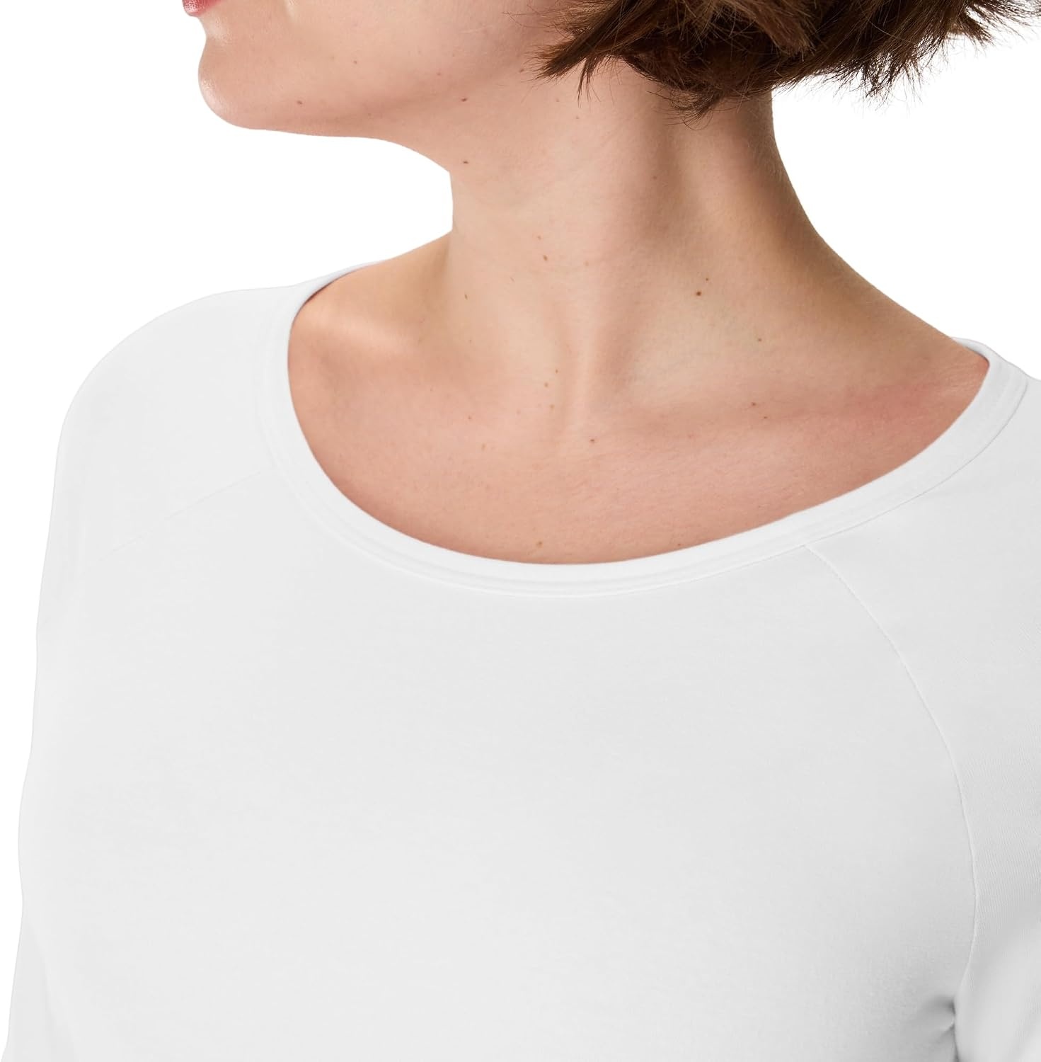image:imageHanes Womens Raglan Sleeve Stretch Cotton Crewneck TeeWhite