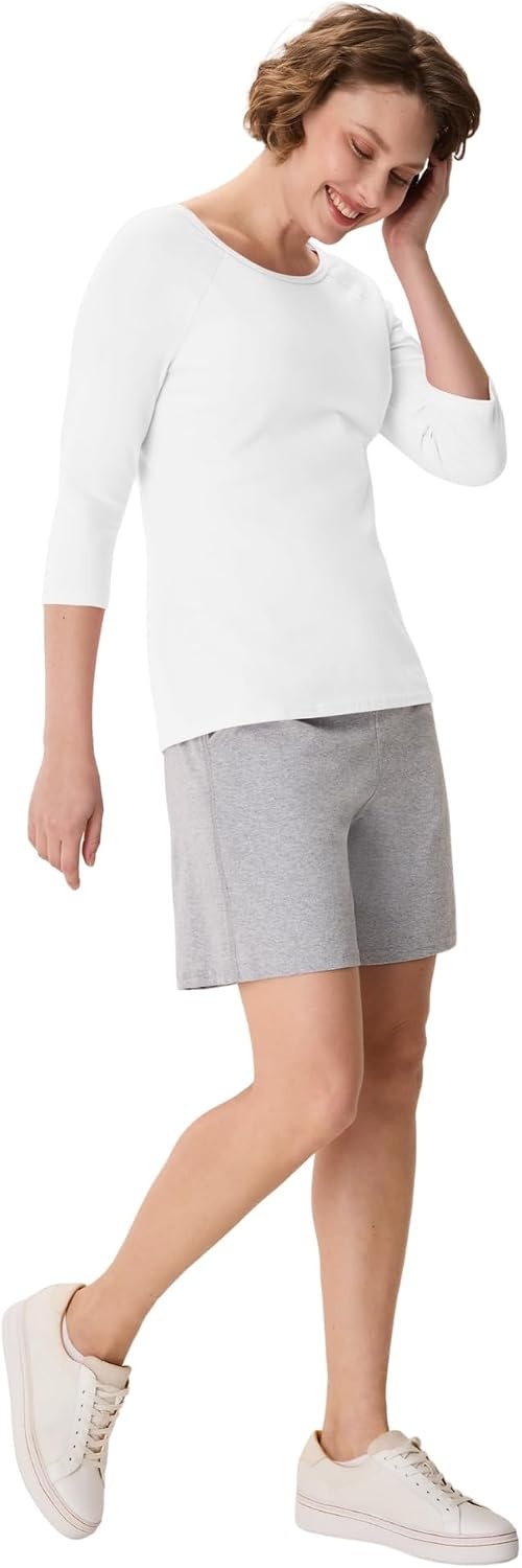 image:imageHanes Womens Raglan Sleeve Stretch Cotton Crewneck TeeWhite