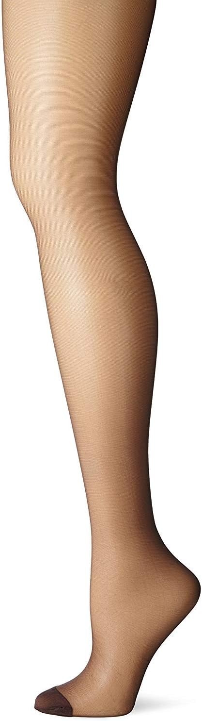 image:imageHanes Womens Silk Reflections Pantyhose Silky Sheer Control Top Reinforced ToeBarely Black