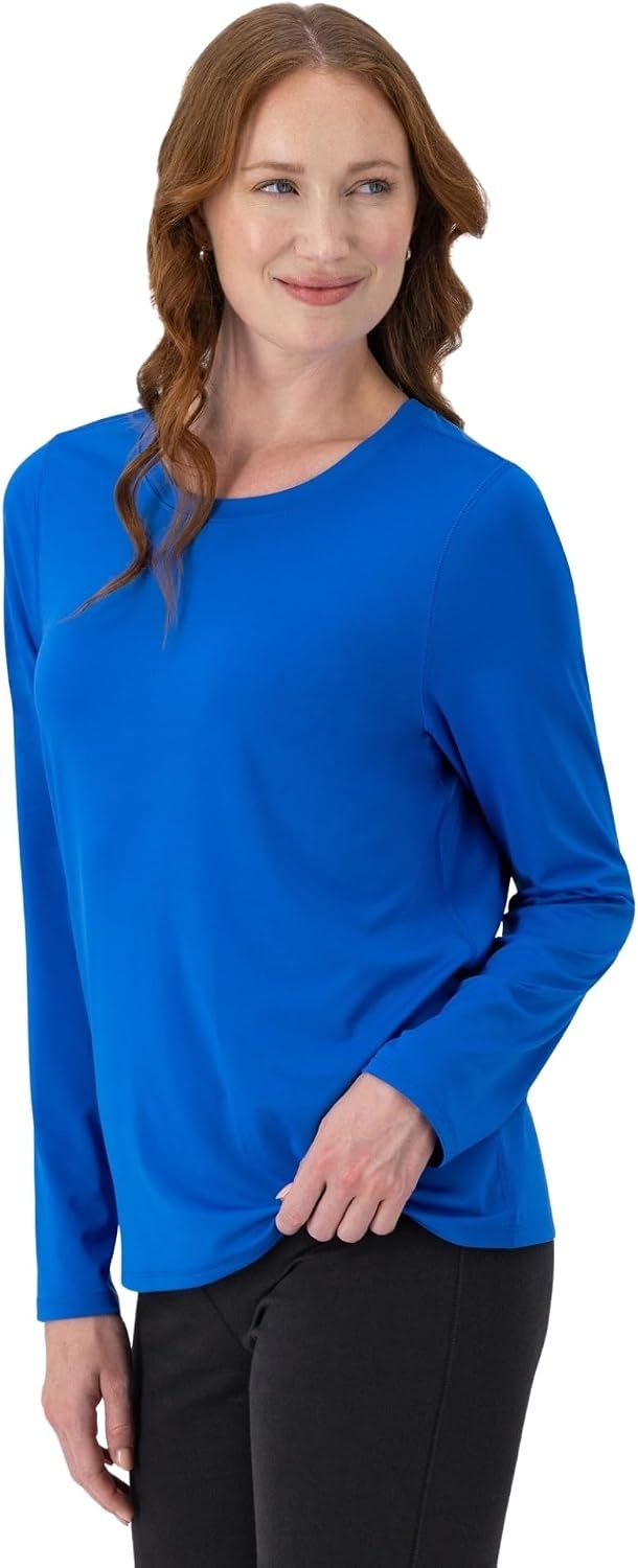 image:imageHanes Womens Sport Cool Dri Performance Long Sleeve TShirtAwesome Blue 1 Pack