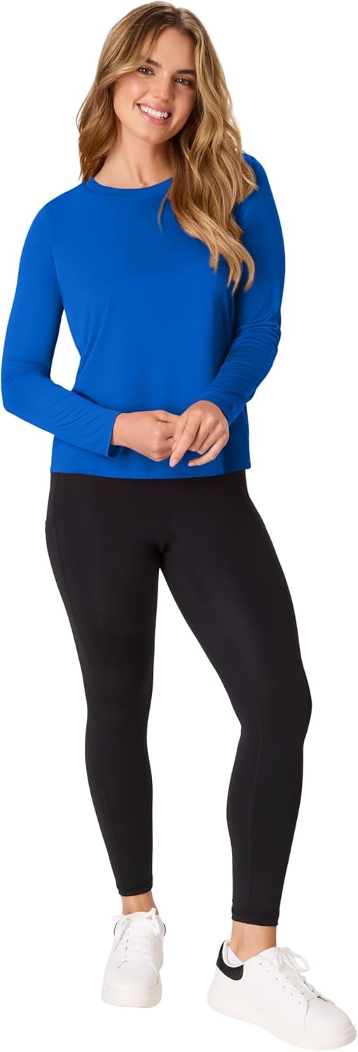 image:imageHanes Womens Sport Cool Dri Performance Long Sleeve TShirtBlackWhitePinkBlue 4 Pack