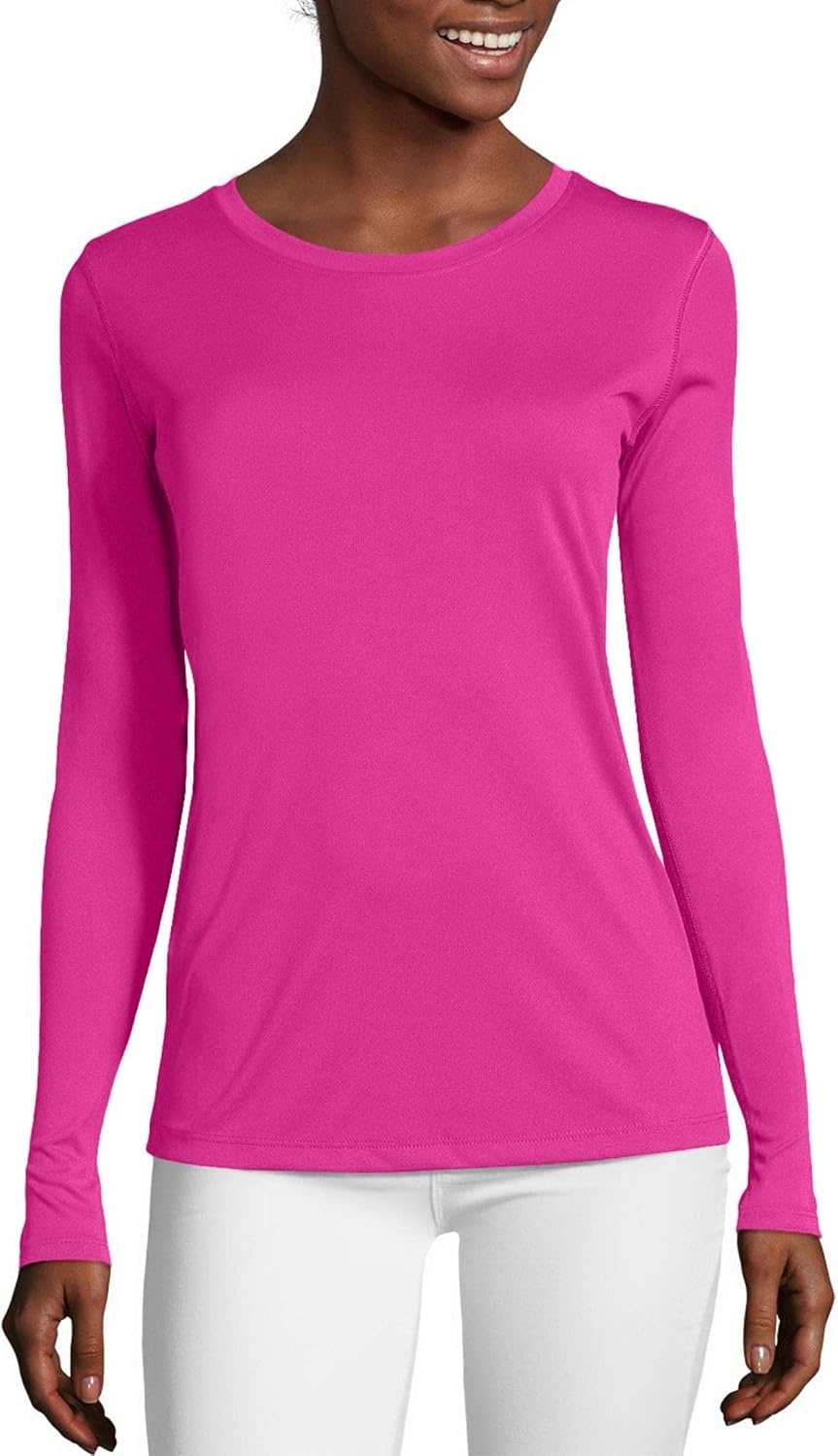 image:imageHanes Womens Sport Cool Dri Performance Long Sleeve TShirtFresh Berry