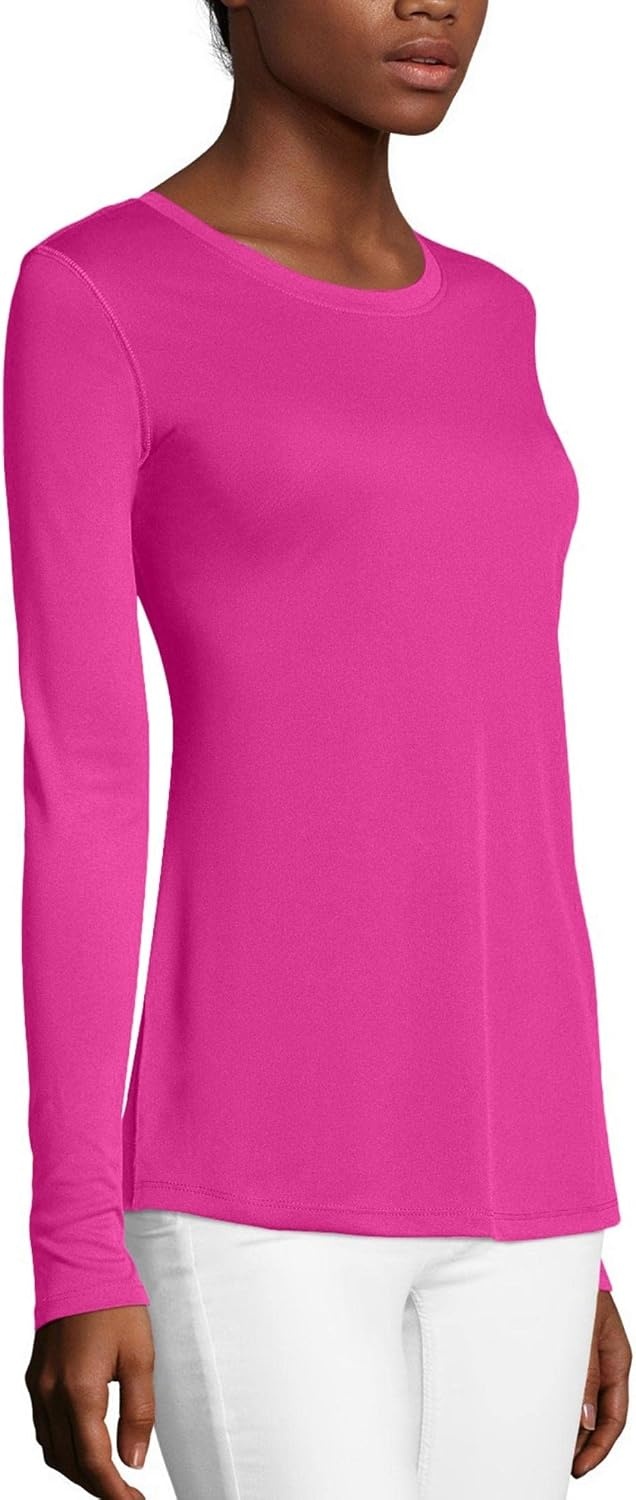 image:imageHanes Womens Sport Cool Dri Performance Long Sleeve TShirtFresh Berry