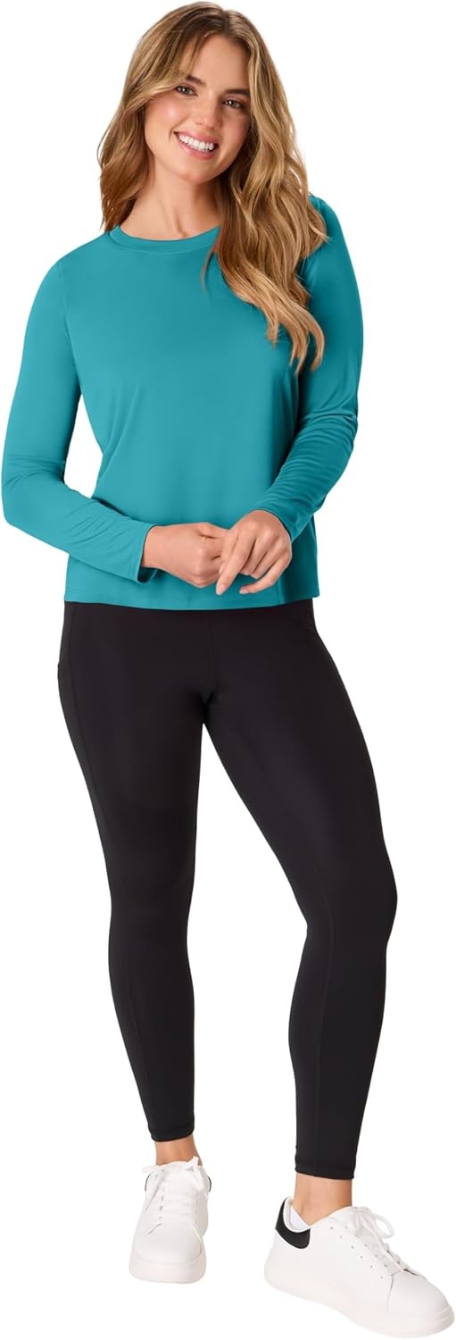 image:imageHanes Womens Sport Cool Dri Performance Long Sleeve TShirtGrey Heather Navy Heather teal Ivy Peri Blue