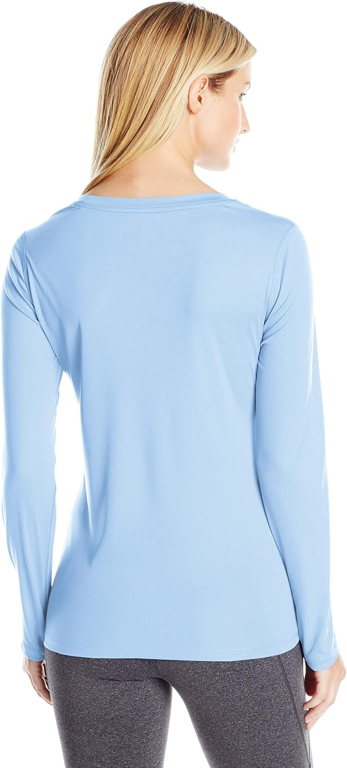 image:imageHanes Womens Sport Cool Dri Performance Long Sleeve TShirtLight Blue