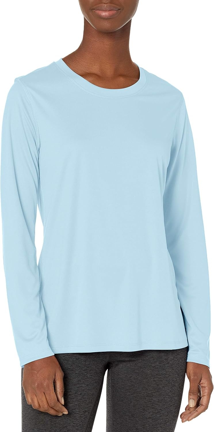 image:imageHanes Womens Sport Cool Dri Performance Long Sleeve TShirtLight Blue