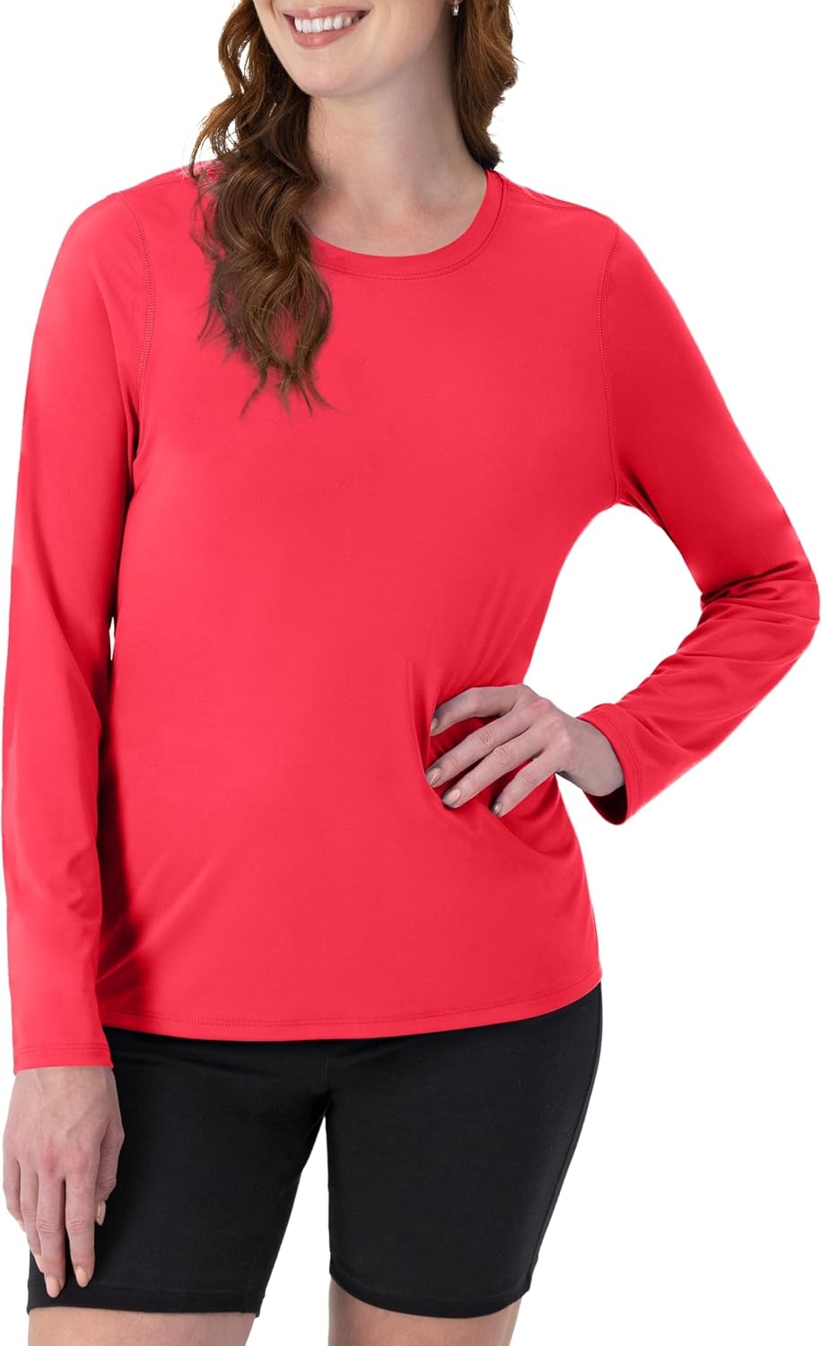 image:imageHanes Womens Sport Cool Dri Performance Long Sleeve TShirtRazzle Pink