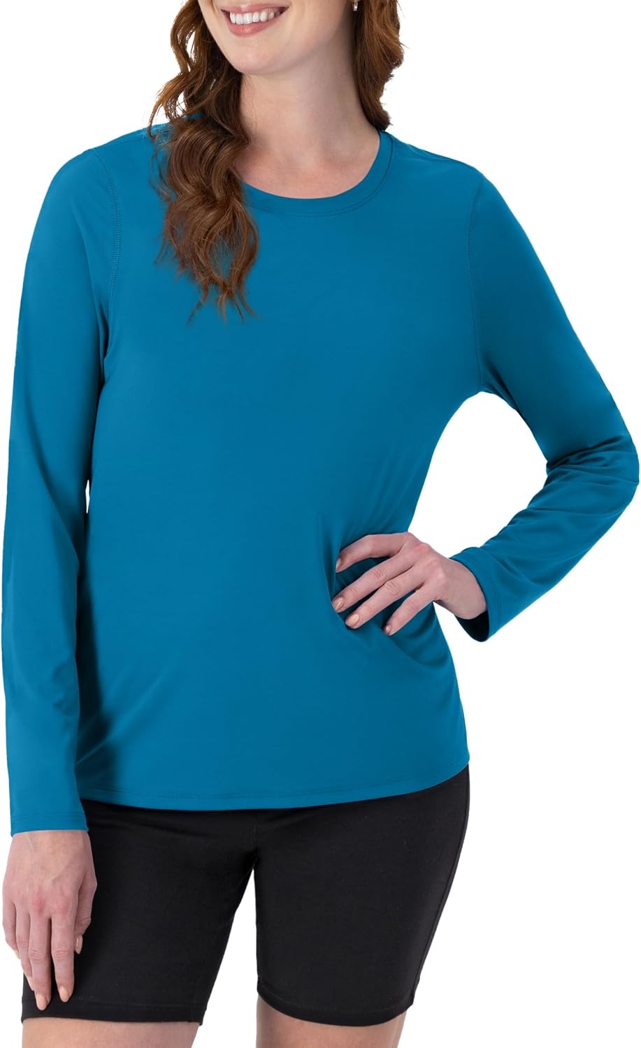 image:imageHanes Womens Sport Cool Dri Performance Long Sleeve TShirtUnderwater Blue