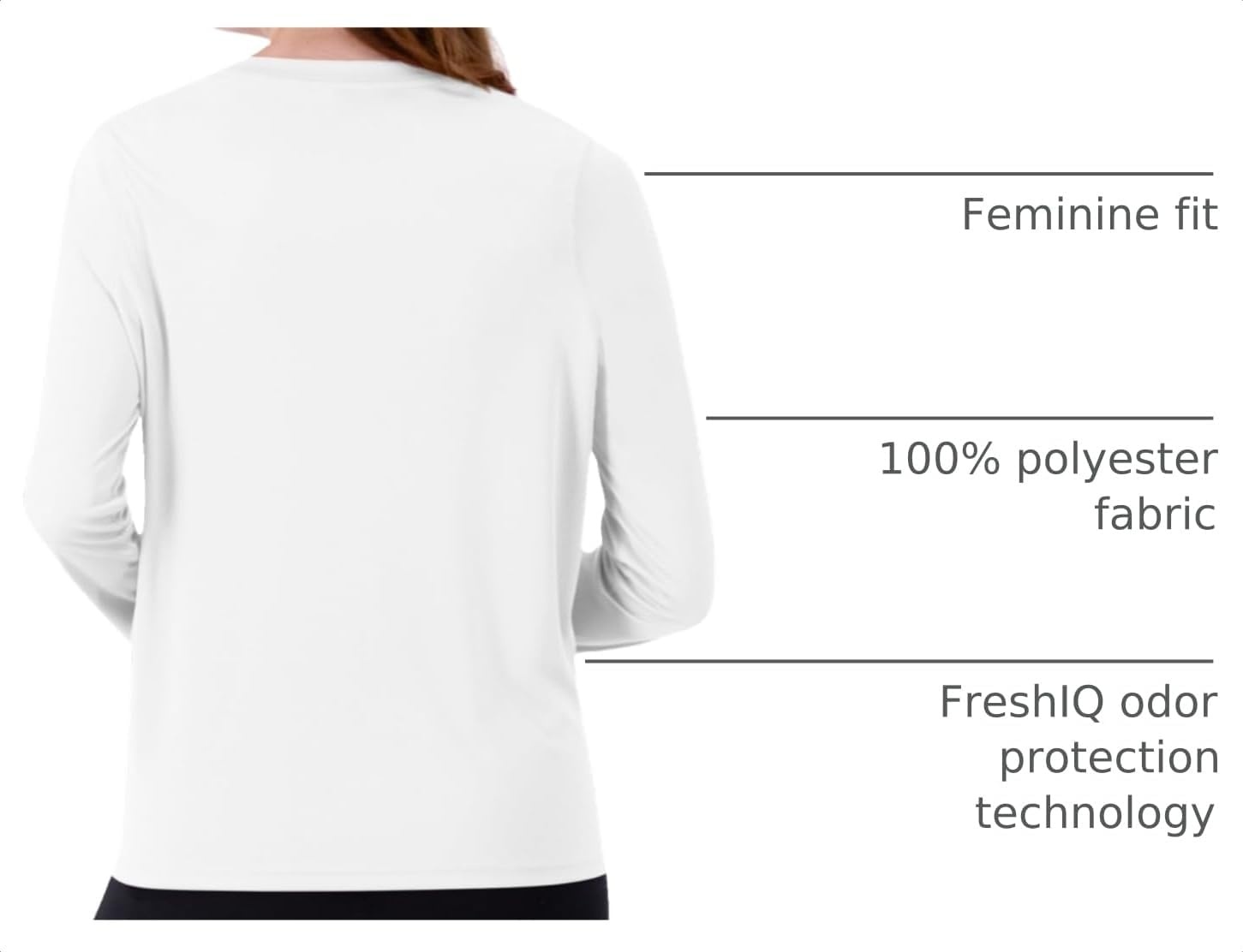 image:imageHanes Womens Sport Cool Dri Performance Long Sleeve TShirtWhite 1 Pack