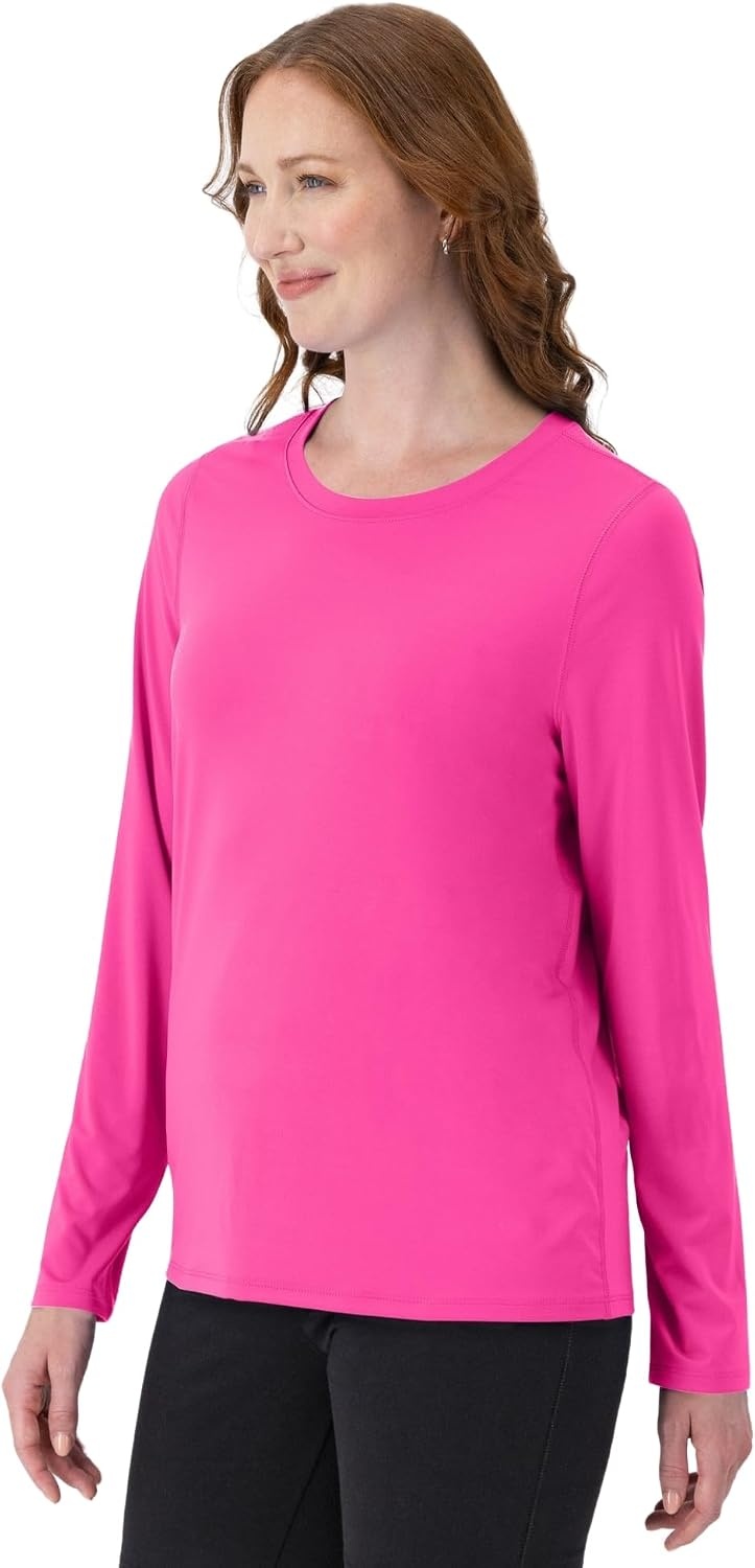 image:imageHanes Womens Sport Cool Dri Performance Long Sleeve TShirtWow Pink 1 Pack