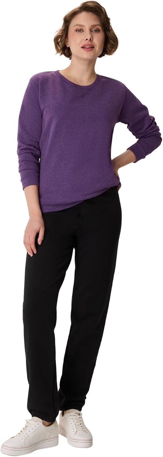 image:imageHanes Womens Sweatpants EcoSmart Fleece Joggers Pocketless Cinched Leg Sweatpants for Women 30Ebony