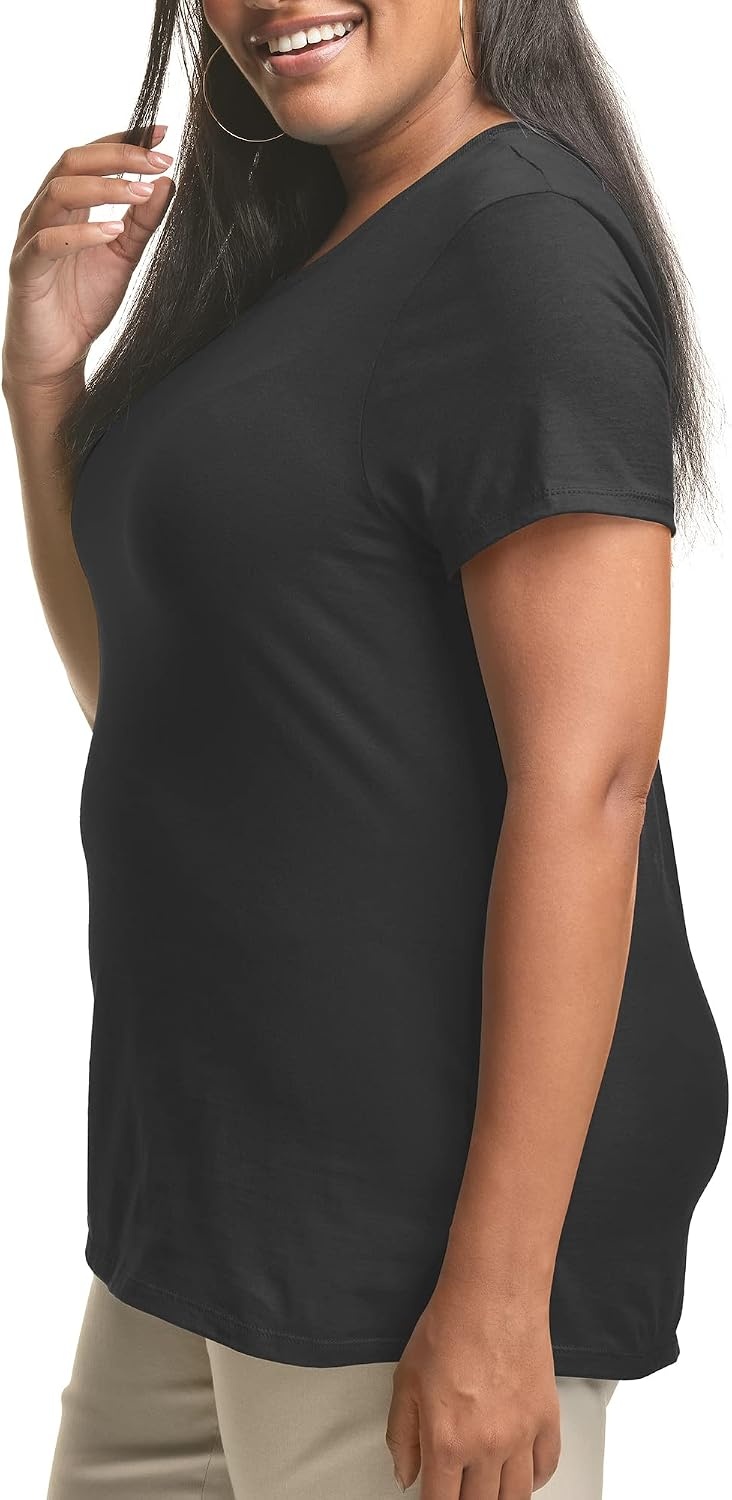 image:imageHanes Womens TShirt Just My Size Cotton Tee Plus Size TeeBlack