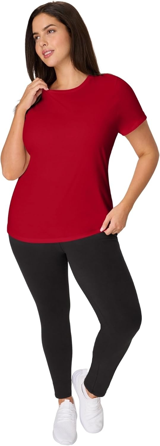 image:imageHanes Womens TShirt Just My Size Cotton Tee Plus Size TeeDeep Red