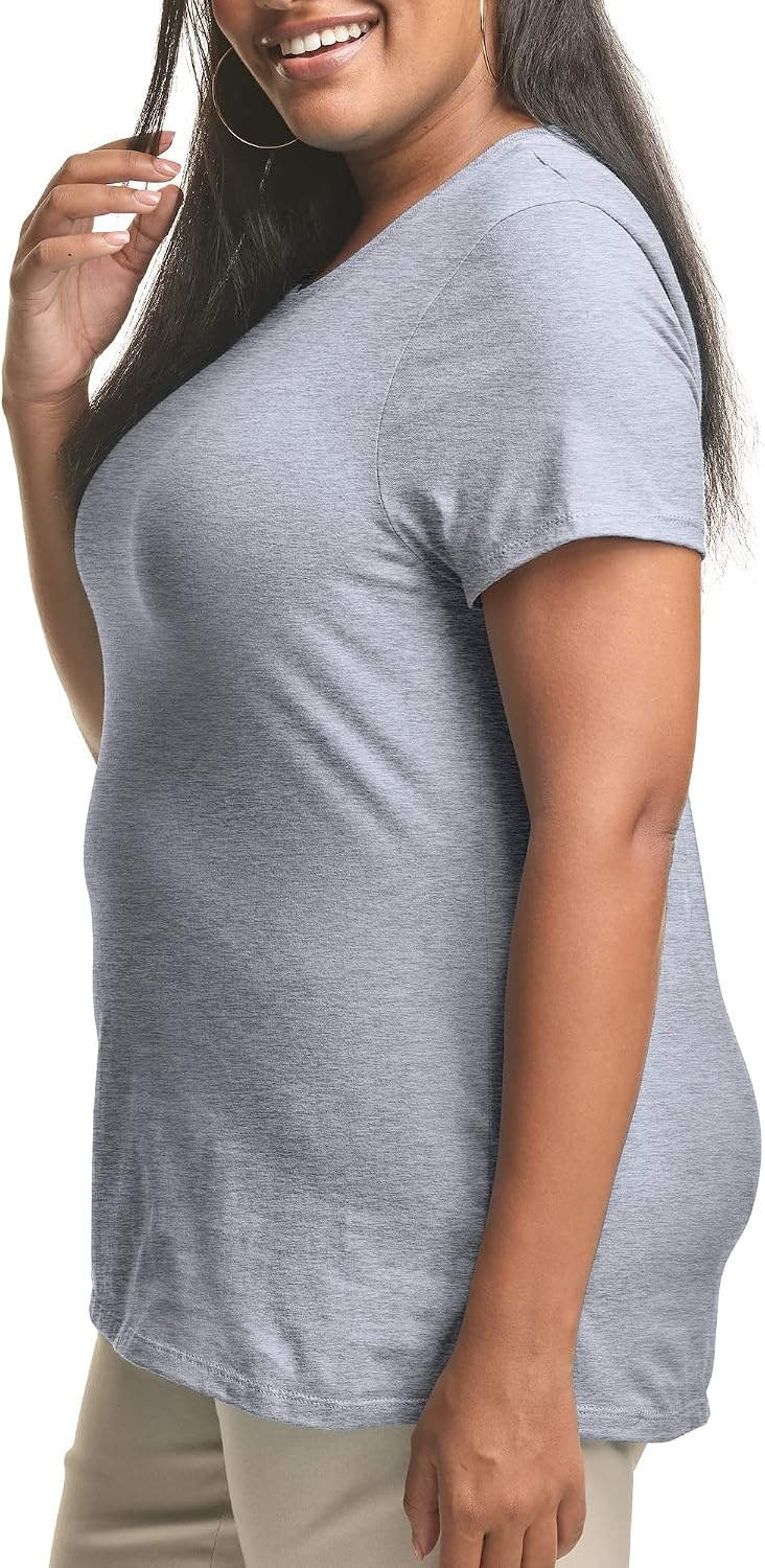 image:imageHanes Womens TShirt Just My Size Cotton Tee Plus Size TeeLight Steel