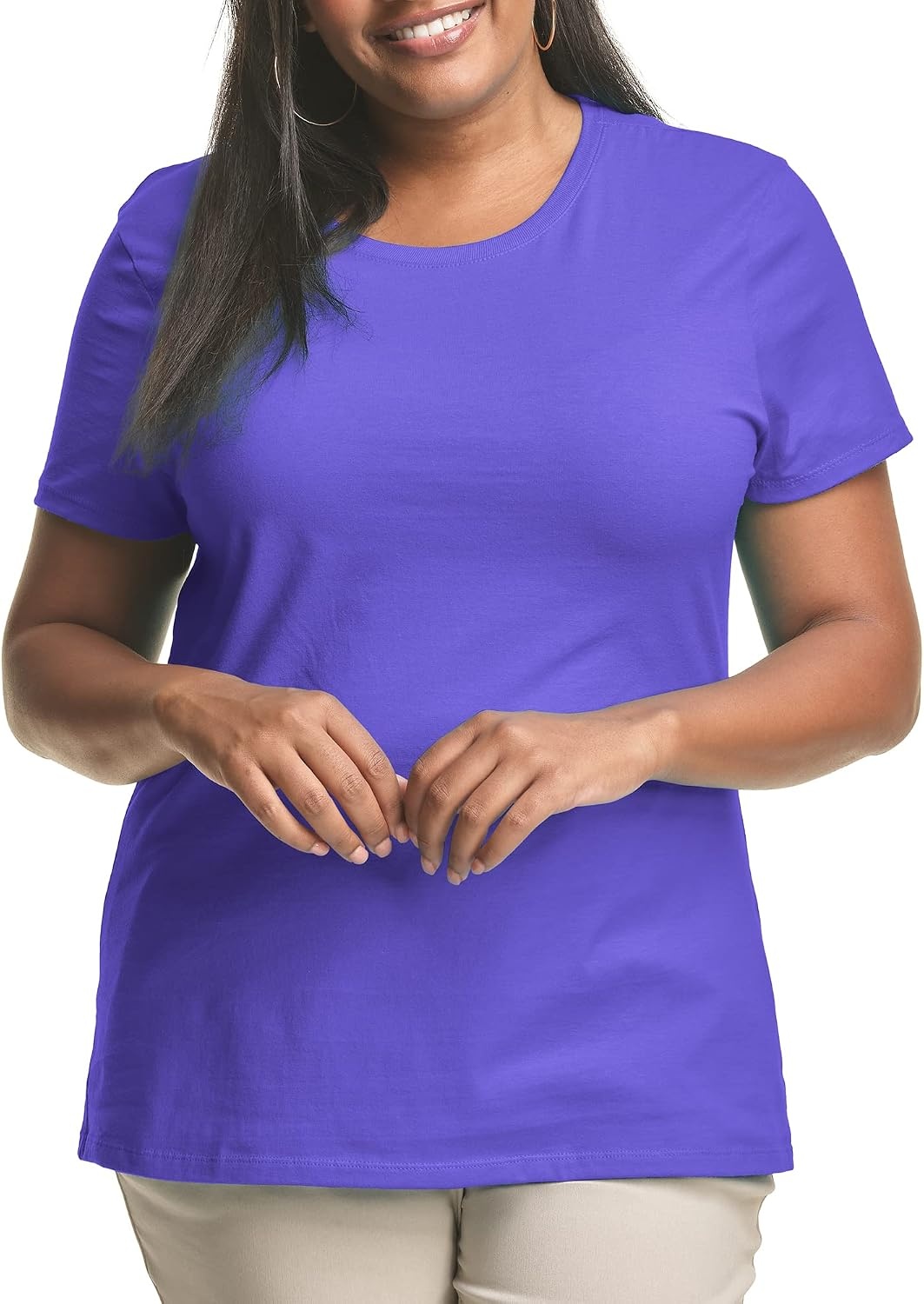 image:imageHanes Womens TShirt Just My Size Cotton Tee Plus Size TeePetal Purple