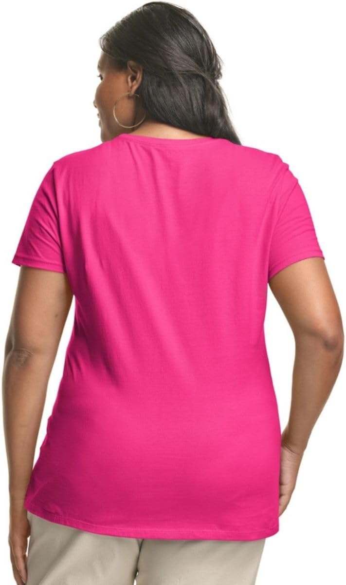 image:imageHanes Womens TShirt Just My Size Cotton Tee Plus Size TeeSizzling Pink
