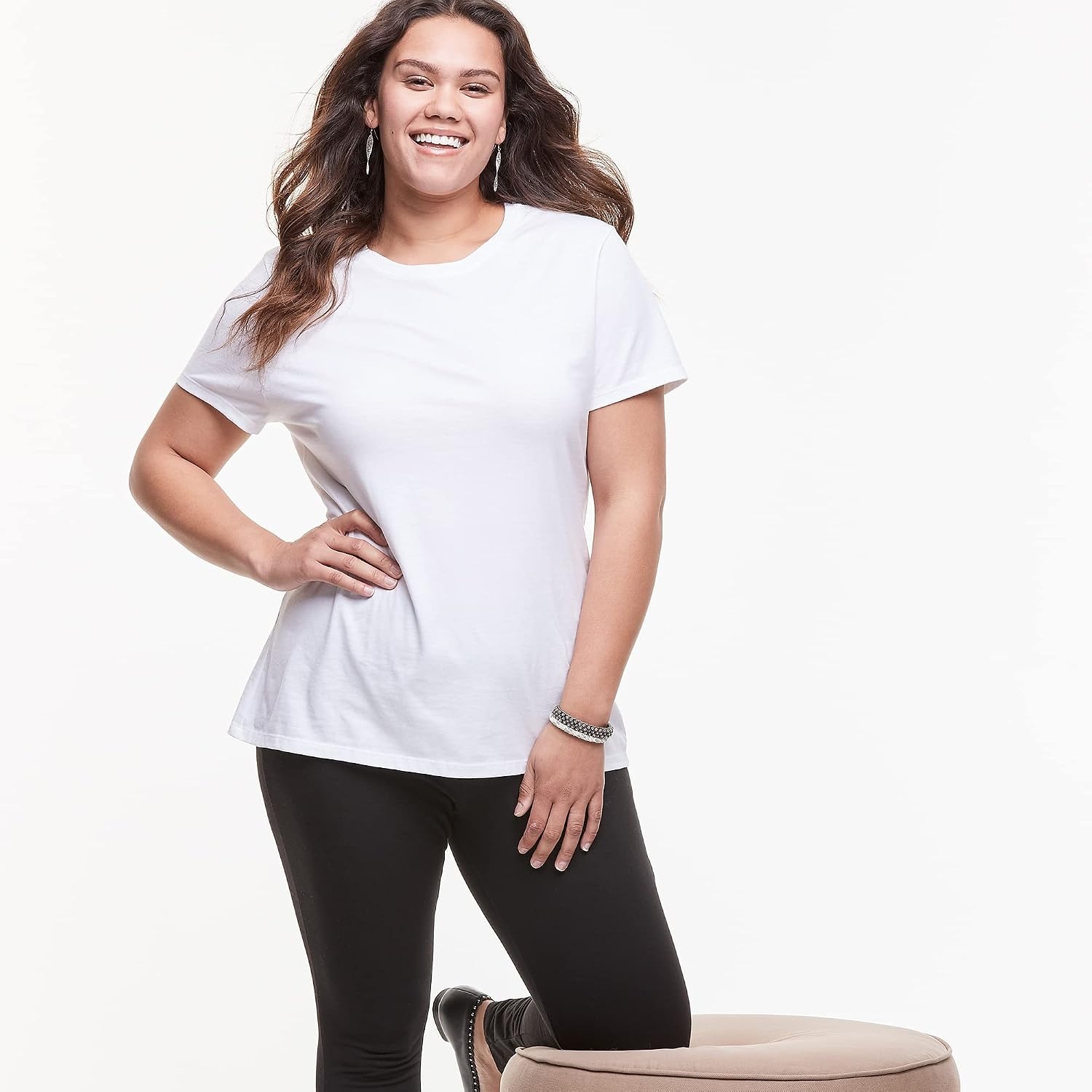 image:imageHanes Womens TShirt Just My Size Cotton Tee Plus Size TeeWhite