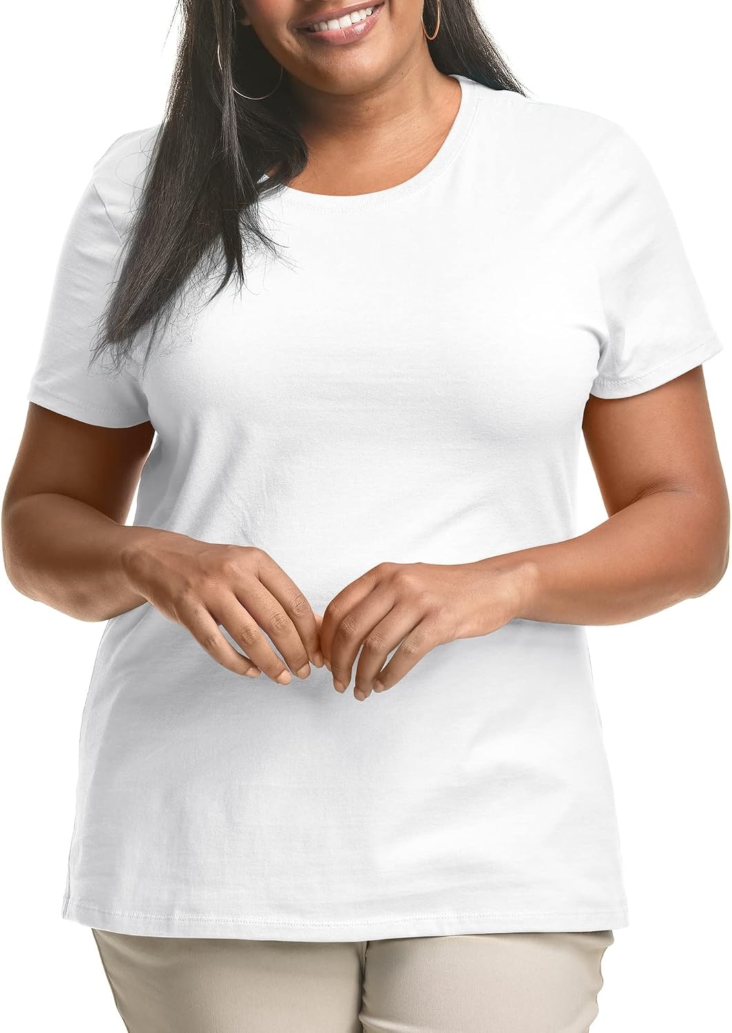 image:imageHanes Womens TShirt Just My Size Cotton Tee Plus Size TeeWhite
