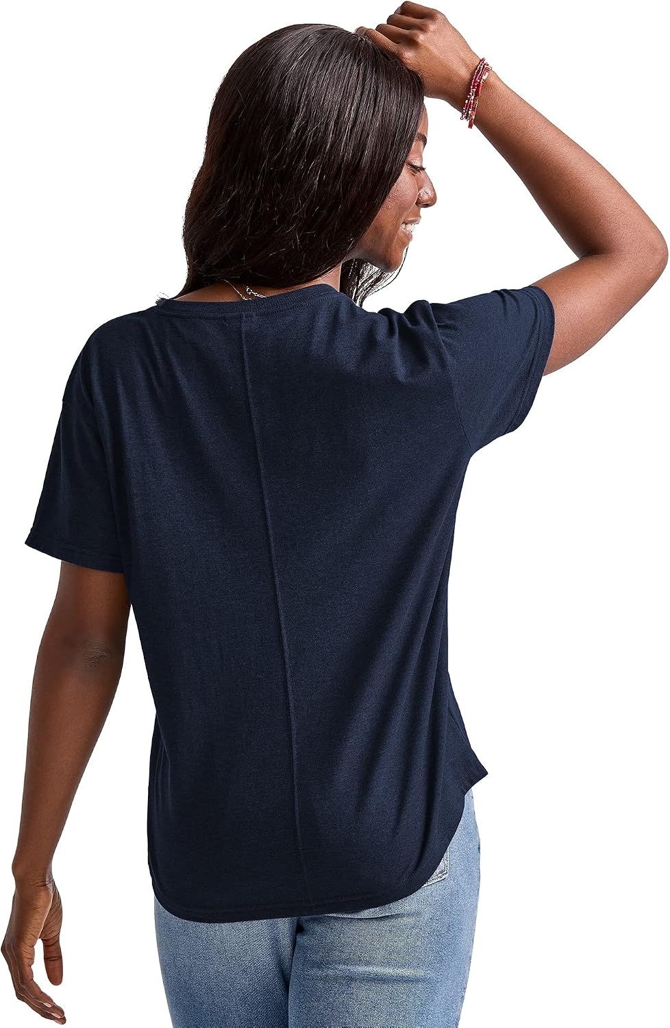 image:imageHanes Womens TriBlend Relaxed Fit TShirt Oversized Lightweight Tee Available in Plus SizeAthletic Navy Pe Heather