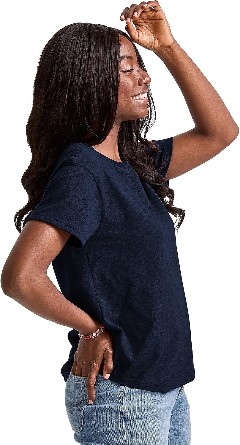 image:imageHanes Womens TriBlend Relaxed Fit TShirt Oversized Lightweight Tee Available in Plus SizeAthletic Navy Pe Heather
