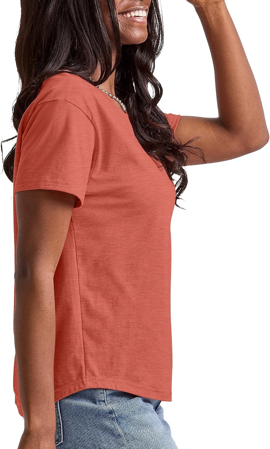 image:imageHanes Womens TriBlend Relaxed Fit TShirt Oversized Lightweight Tee Available in Plus SizeRed River Clay Pe Heather