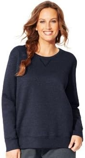 image:imageJUST MY SIZE Womens Plus Size Sweatshirt Ecosmart Fleece Pullover With VnotchNavy Heather