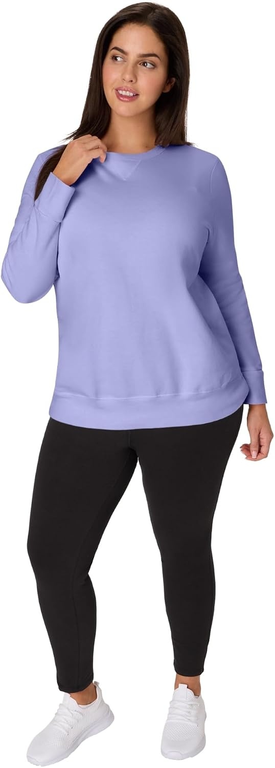 image:imageJUST MY SIZE Womens Plus Size Sweatshirt Ecosmart Fleece Pullover With VnotchPeri Blue