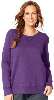 image:imageJUST MY SIZE Womens Plus Size Sweatshirt Ecosmart Fleece Pullover With VnotchViolet Splendor Heather