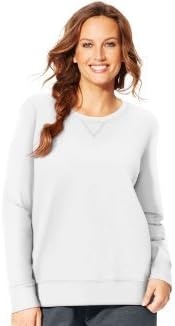 image:imageJUST MY SIZE Womens Plus Size Sweatshirt Ecosmart Fleece Pullover With VnotchWhite