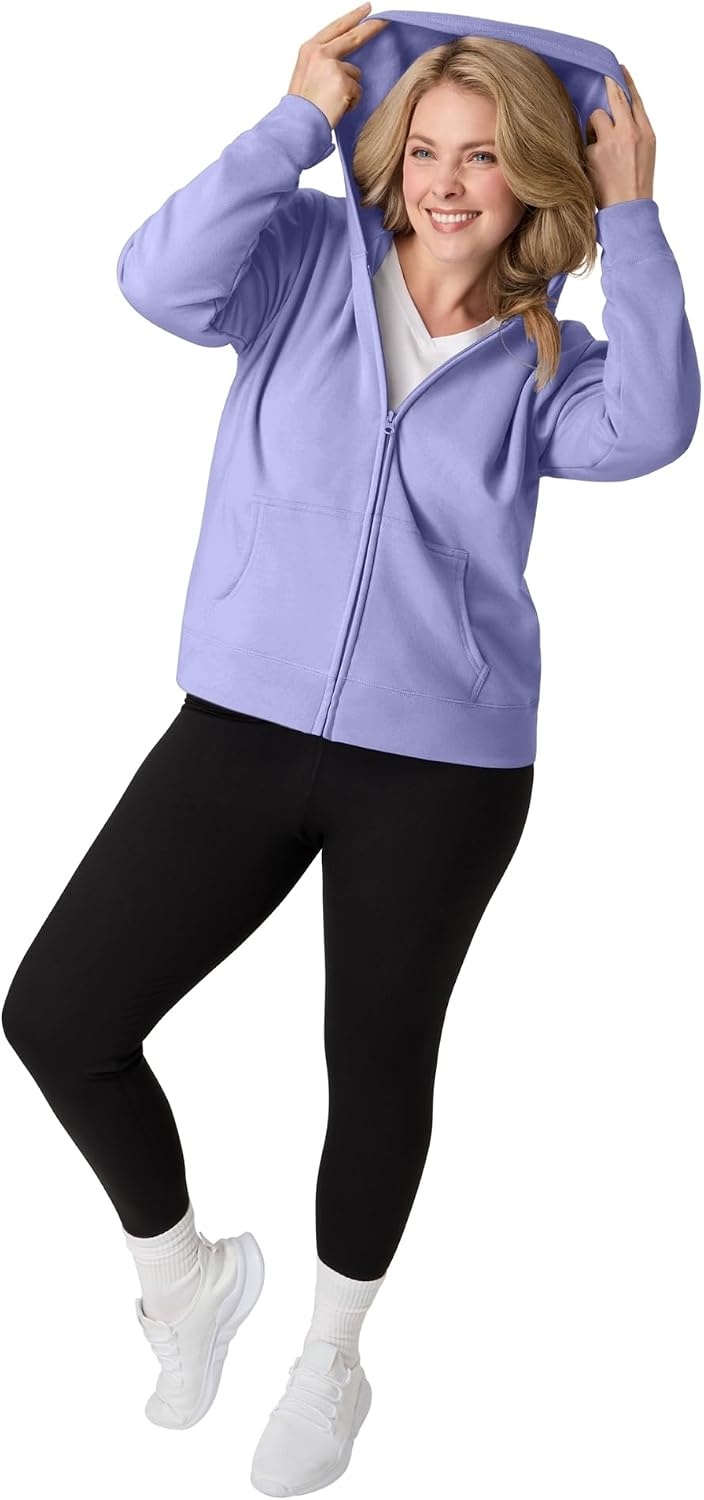 image:imageJUST MY SIZE womens Just My Size Zipup Fleece Womens Hoodie Ecosmart Hooded Sweatshirt Plus SizePeri Blue
