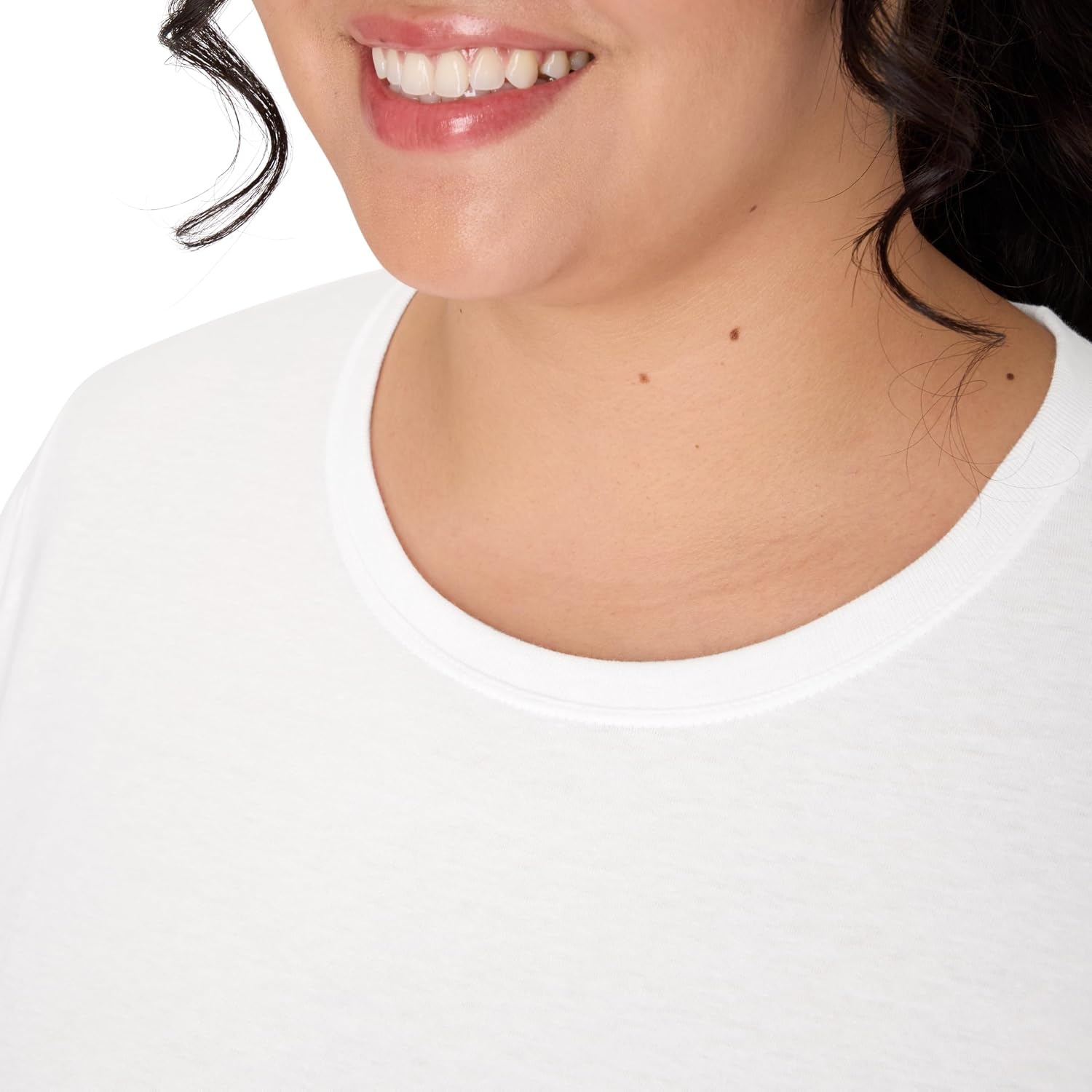 image:imageJUST My Size Womens Just My Size PlusSize Long Sleeve Cotton TShirt ScoopNeck TShirts for WomenWhite