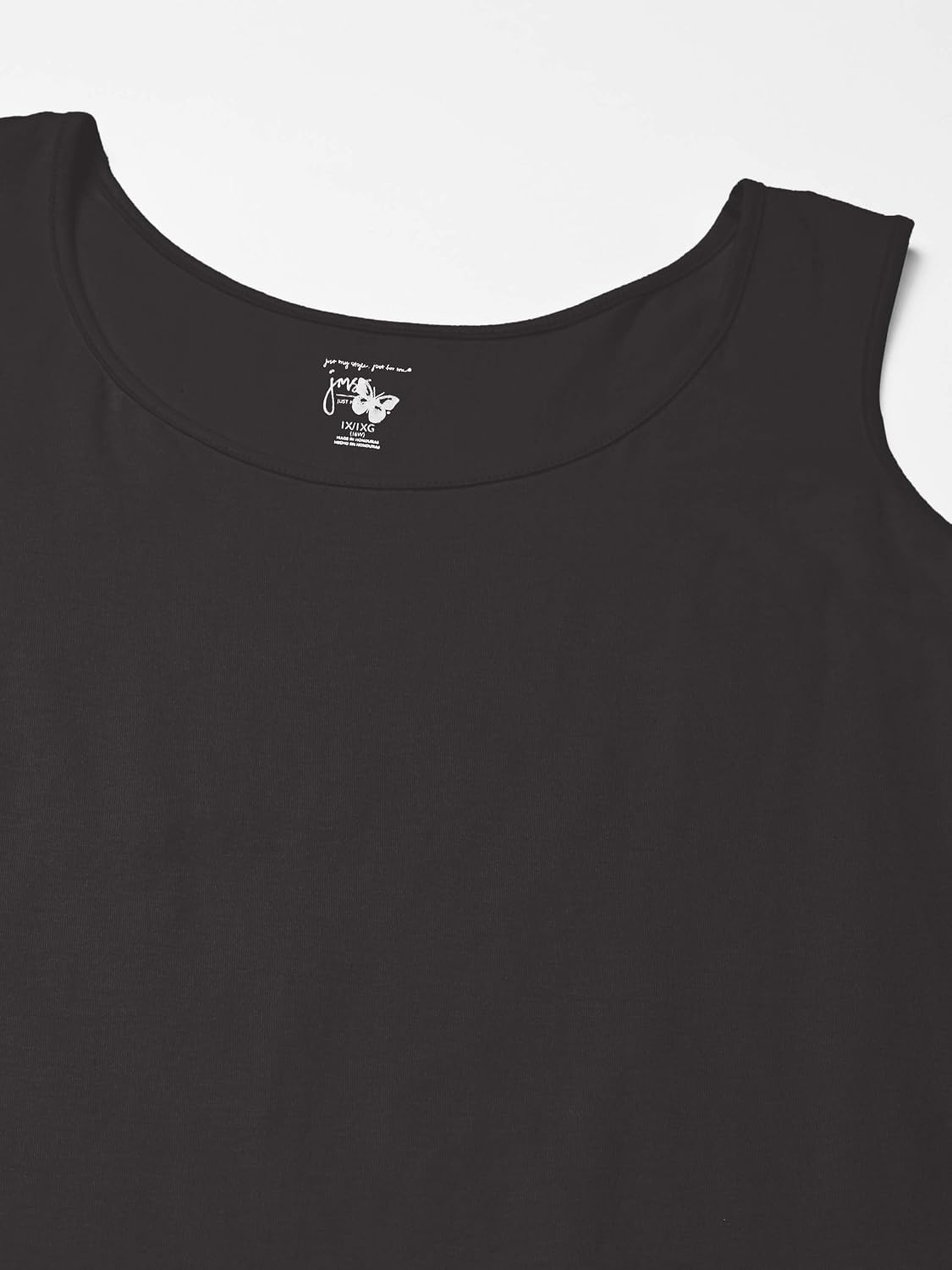 image:imageJUST My Size Womens Just My Size Womens Size Cotton Jersey Shirttail Tank Top Plus Sleeveless ShirtsBlack