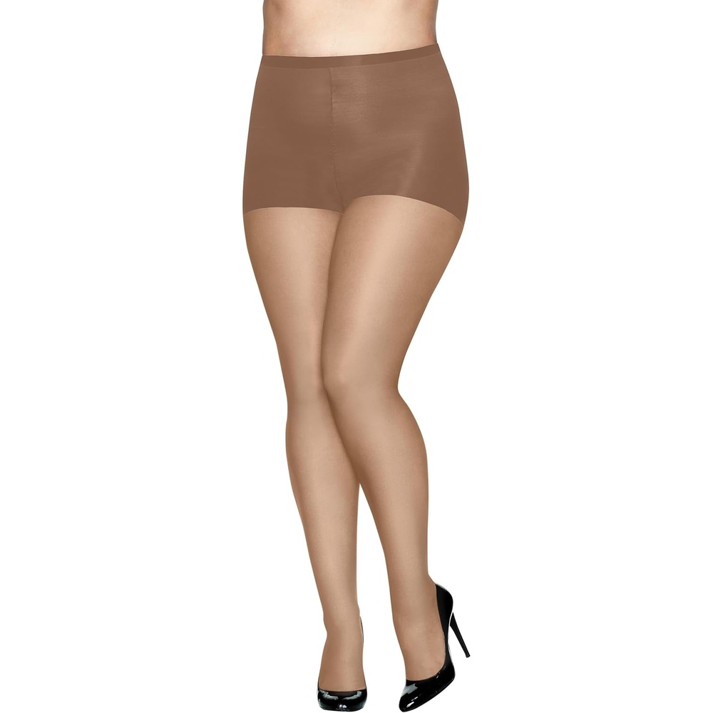 image:imageHanes Absolutely Ultra Sheer Womens Control Top Reinforced Toe Plus Size TightsBarely There