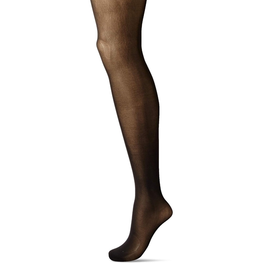 image:imageHanes Curves Womens Plus Size Run Resist Control Top Sheer Toe Seasonless TightsBlack