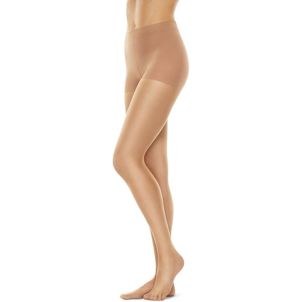 image:imageHanes Perfect Nudes Womens Ultra Sheer Flawless Foundation Finish for Legs Control Top Sheer Toe Run Resistant PantyhoseBuff