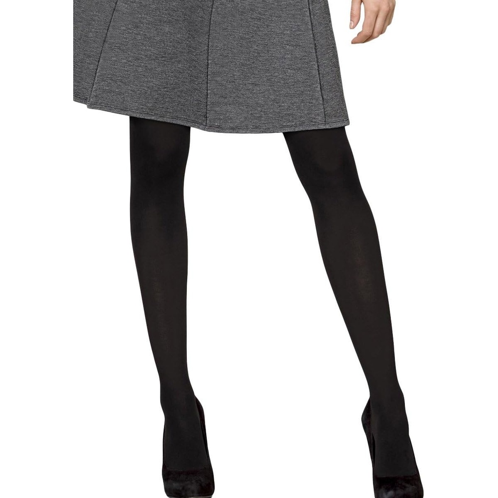 image:imageHanes Script Womens Control Top Sheer Toe XTemp Technology Opaque TightsBlack