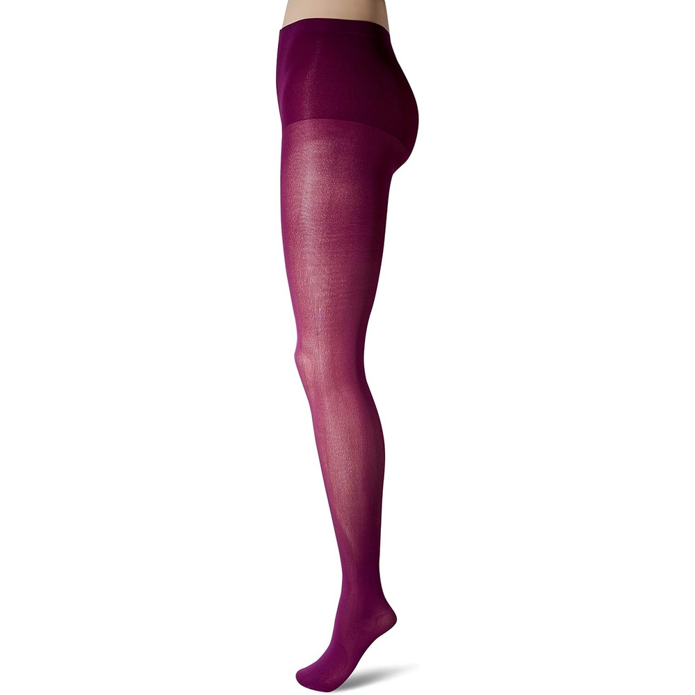 image:imageHanes Script Womens Control Top Sheer Toe XTemp Technology Opaque TightsPlum Purple