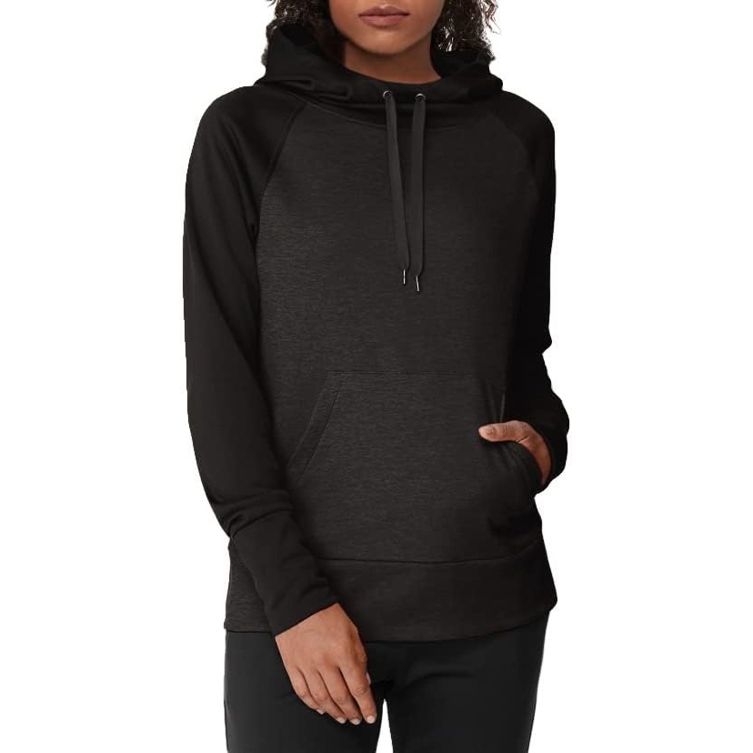 image:imageHanes Sport Womens Performance Fleece Pullover HoodieBlack SolidBlack Heather