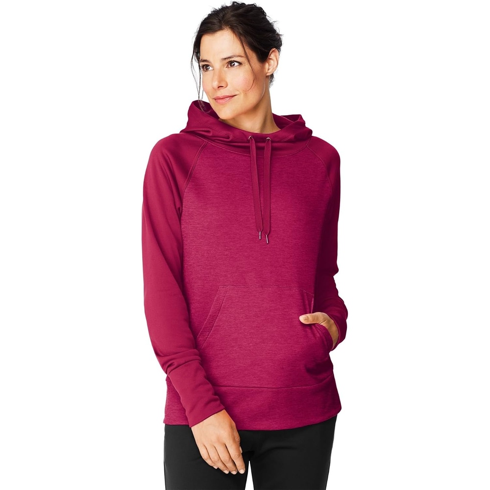 image:imageHanes Sport Womens Performance Fleece Pullover HoodieFresh Berry SolidFresh Berry Heather