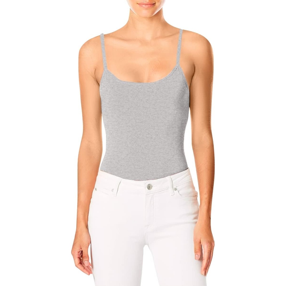 image:imageHanes Womens Cami with Builtin Shelf Bra Stretch Cotton Camisole Adjustable StrapsGrey Heather 1 Pack