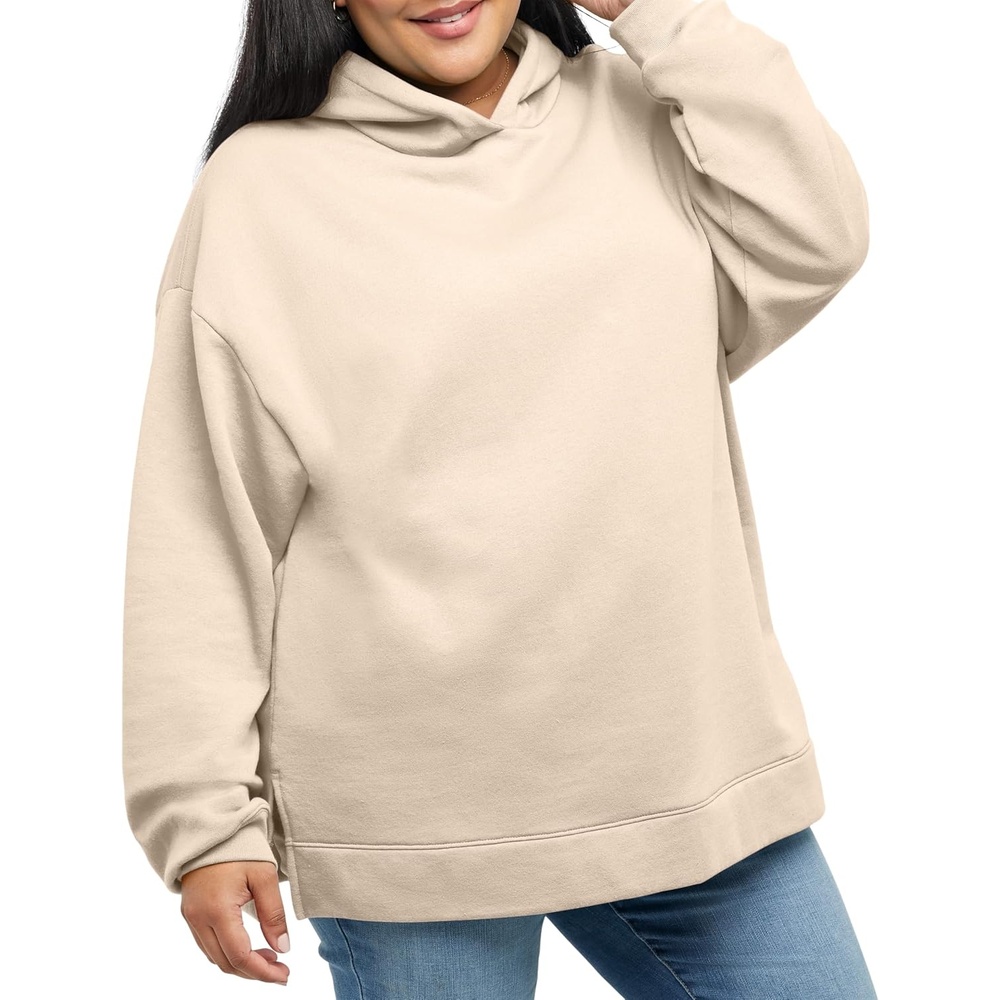 image:imageHanes Womens Ecosmart Fleece Hoodie Midweight Sweatshirt for Women Kanga PocketChampagne Frost
