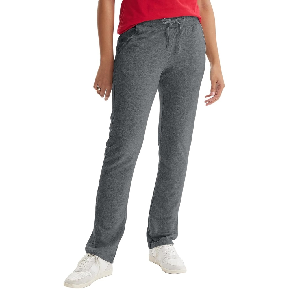 image:imageHanes Womens French Terry Pants Pocket Lounge Pants for Women LighterThanFleece Loungewear 31Charcoal Heather