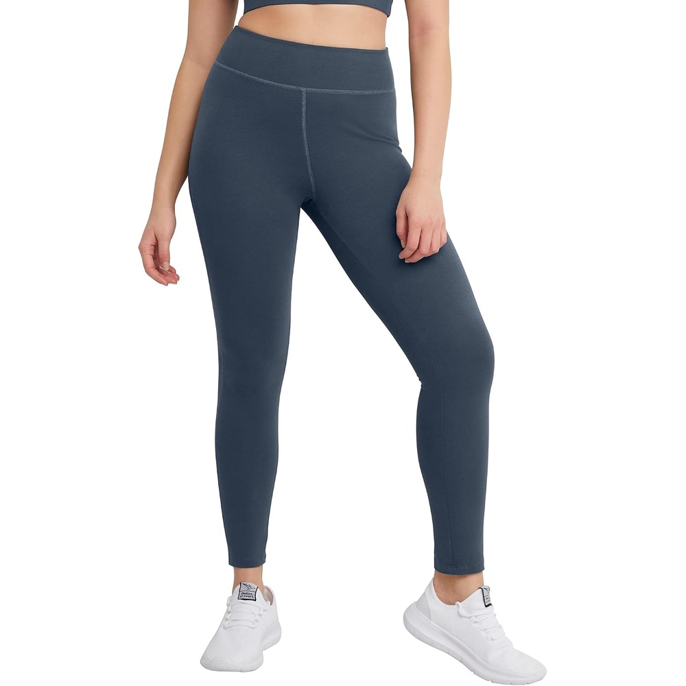 image:imageHanes Womens Leggings AnkleLength Leggings for Women Stretch CottonSpandex Leggings High Waist 27Trekking Grey