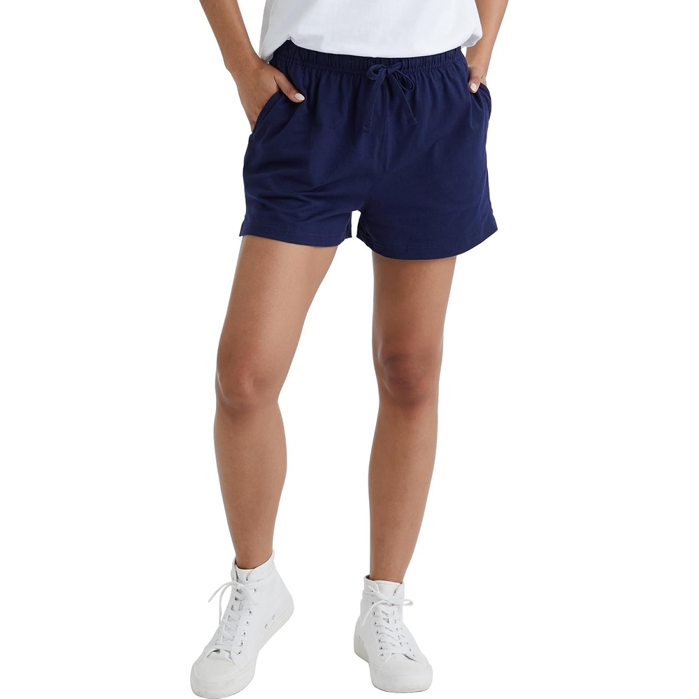image:imageHanes Womens Originals Shorts Cotton Jersey Shorts Gym Shorts for Women 25 PlusAthletic Navy