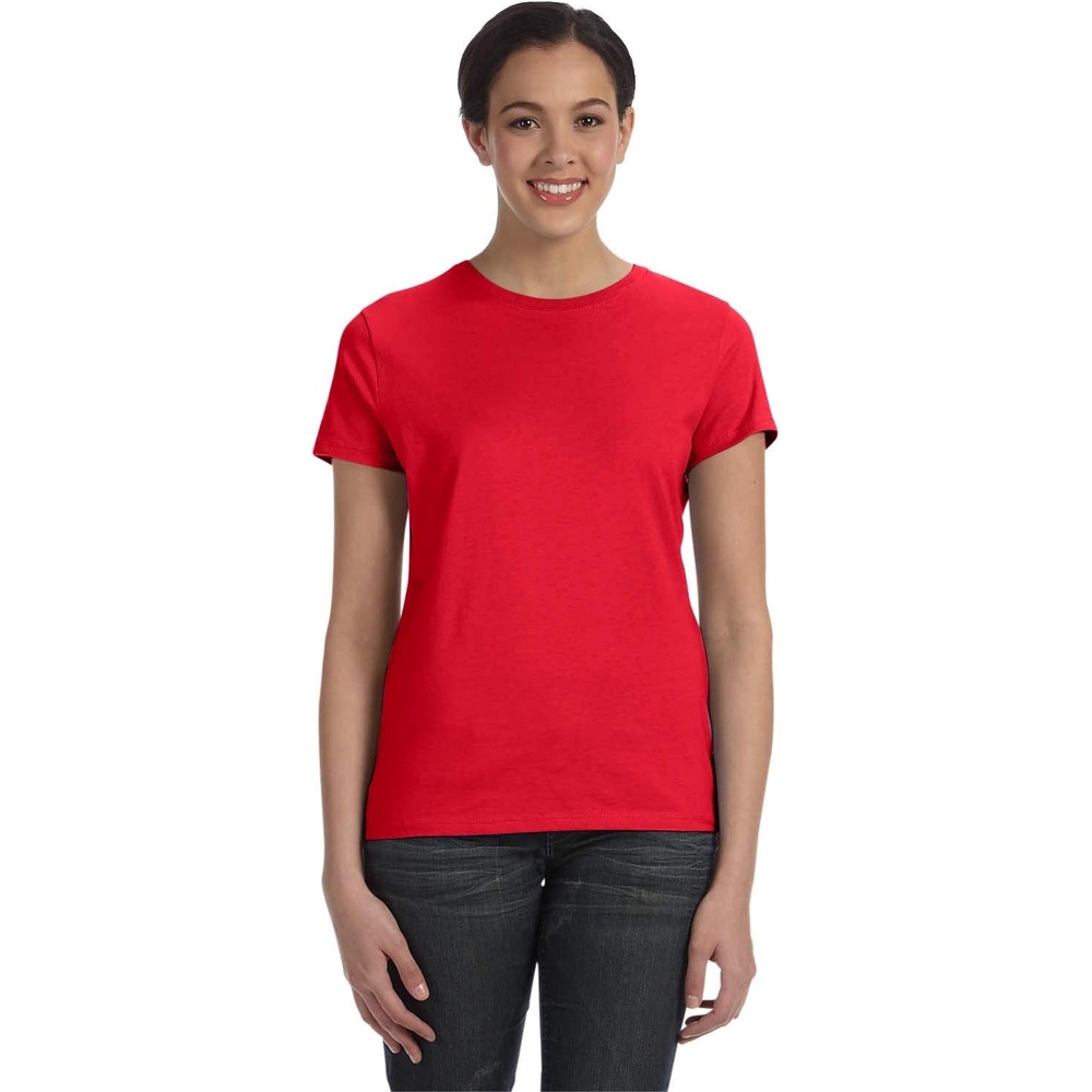 image:imageHanes Womens PerfectT Crewneck TShirt Lightweight Cotton Short Sleeve Tee for WomenAthletic Red