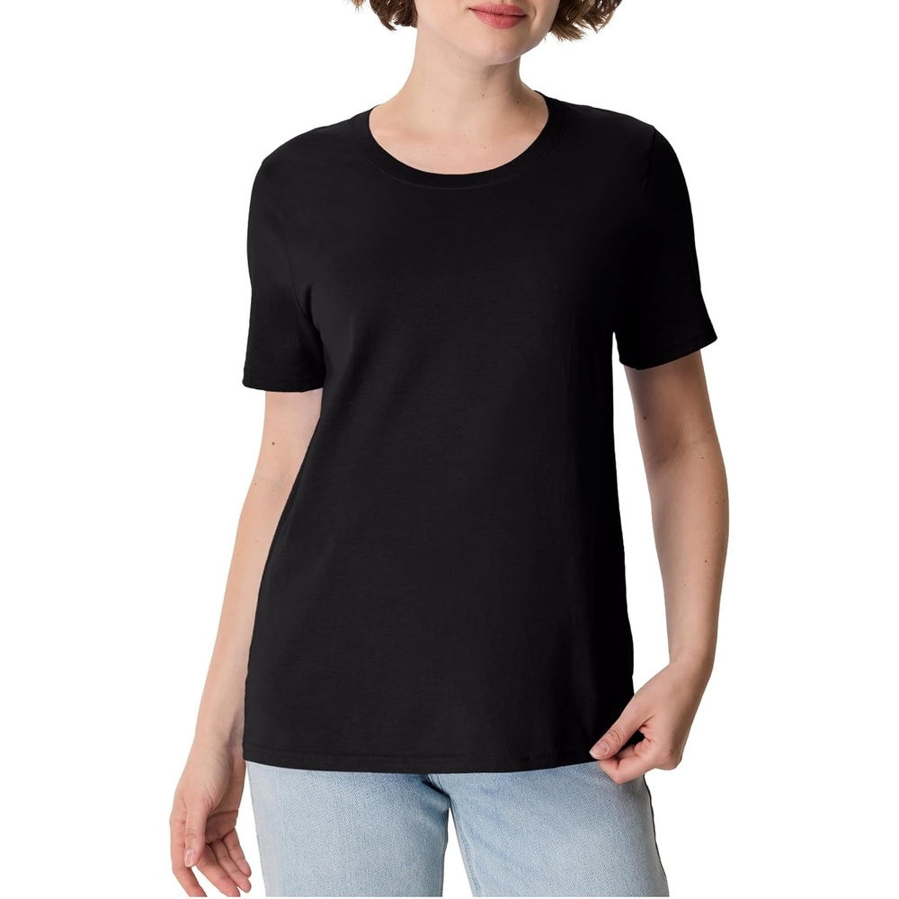 image:imageHanes Womens PerfectT Crewneck TShirt Lightweight Cotton Short Sleeve Tee for WomenBlack